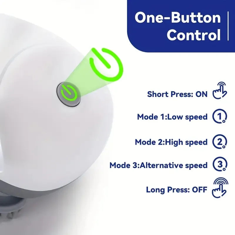 Pet Massager, Pet Scalp Massager, Handheld Electric Cat Massager, Dog Massager, 4 Rotating Massage Heads, Relax Muscles, Cat and Dog Scalp Massager, Pet Gift